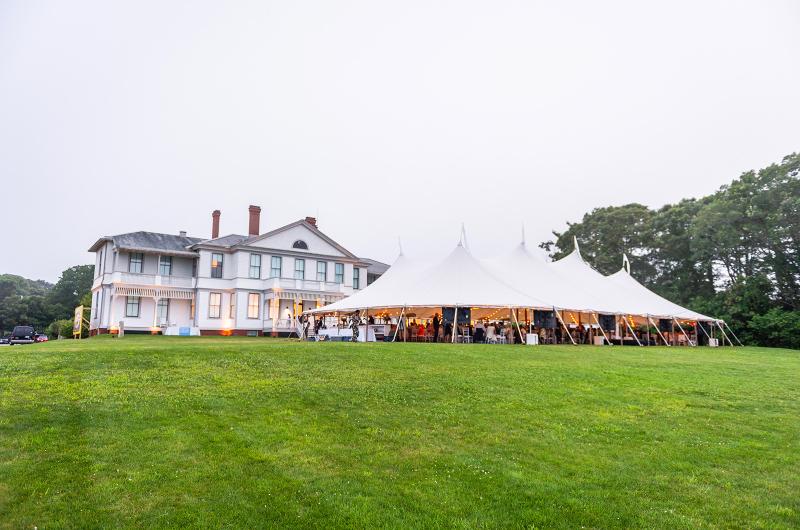 The annual fundraiser dinner takes place on the museum's front lawn.