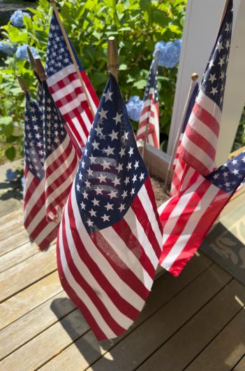 Everyone had their patriotic decorations out.