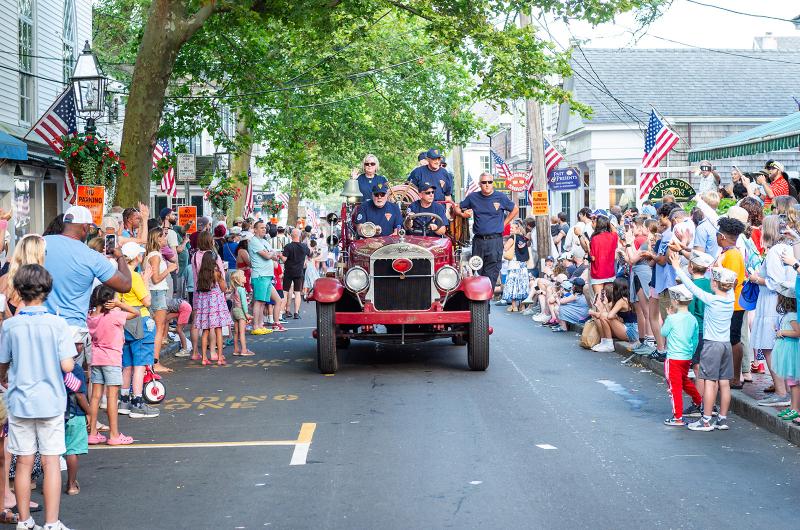 Edgartown Fired Department makes their way up Main street.