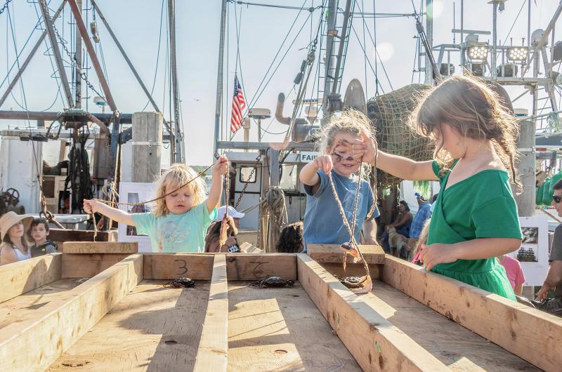Crab racing is a favorite with young ones.