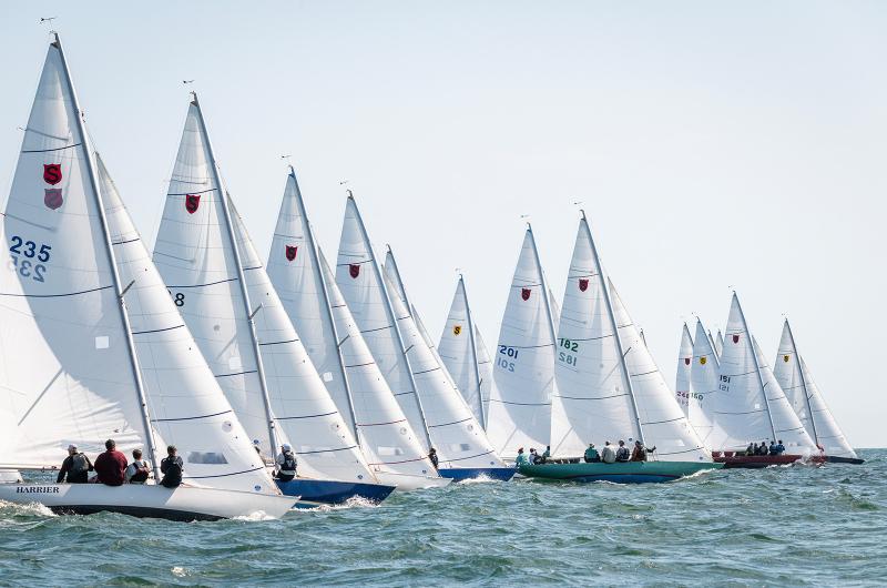 Lined up at the start.