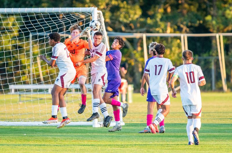 MVRHS goalkeeper makes a save.