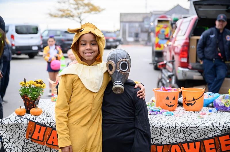 Jett Bartlett and Klein Watts found their way to the Edgartown police department booth.