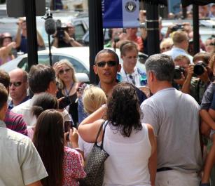 President Barak Obama crowd