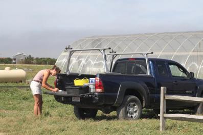 pickup truck farm greenhouse farmer