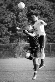 Jack Roberts soccer ball BW