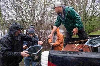 Keith Wilda provides trout for Martha