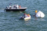 capsized boat
