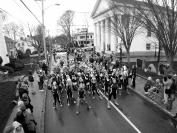 Christmas Parade Edgartown band BW