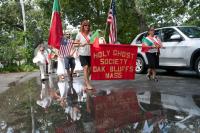 Sunday Parade is delayed by rain.
