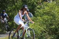 Obama Martha's Vineyard Bike Ride State Forest First Lady Vacation