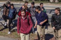 The first wave of high school students arrive.