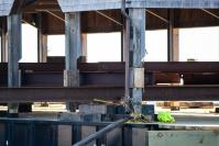Steel supports waiting to be removed.