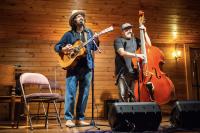 Brad Tucker (stand-up bass) was joined by friend and Ft. Worth native Peter More (left).