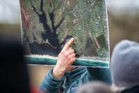 Samantha Look of VCS points out where the group is starting.