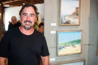 Beaven Burkett with his work.