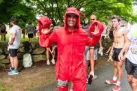 Chris Edwards ran the race in a lobster costume.