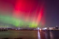 Aurora Borealis over Vineyard Haven Harbor.