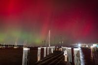 Aurora Borealis over Vineyard Haven Harbor.