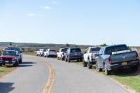 A full parking lot on West Basin Road.