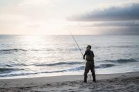 Chunking bait on Moshup's Beach in Aquinnah.