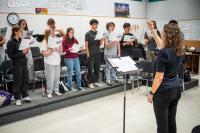 Minnesingers director Abigail Chandler conducting.
