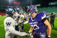 Captains shake hands at the start.