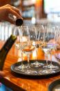 The first wine pairing being poured.