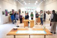Crowds filled the Francine Kelly gallery on Sunday.