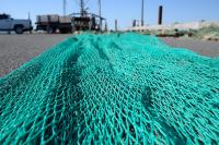 Laying the net out on the pier.