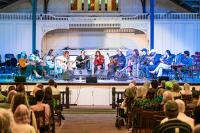 The lineup of musicians fills the Tabernacle stage.