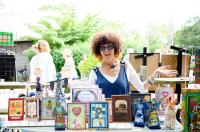 Artist Suesan Stovall at her booth.