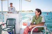 Sean McGowan (left) drives the ferry most days and Isaac Taylor (right) fills in.