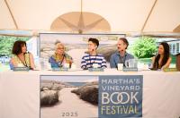 The Eating Our Stories panel featuring Julia Blanter, Jessica Harris, Eric Kim, Steven Satterfield, and Ligaya Mishan.