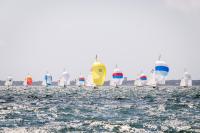 Spinnakers out as the race heads back to the start.