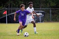 Heitor De Oliveira plays for the Vineyard junior varsity team.
