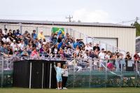 The crowd shows their support fro the Vineyard side.