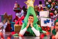 Even the tree is ready for the holidays.
