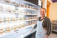 Marlucia Boulet made the salads for the grab-and-go case.